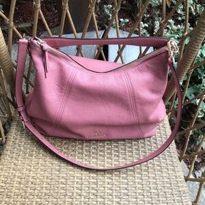 Michael Kors Pebble Leather Large Crossbody Handbag- Mauve